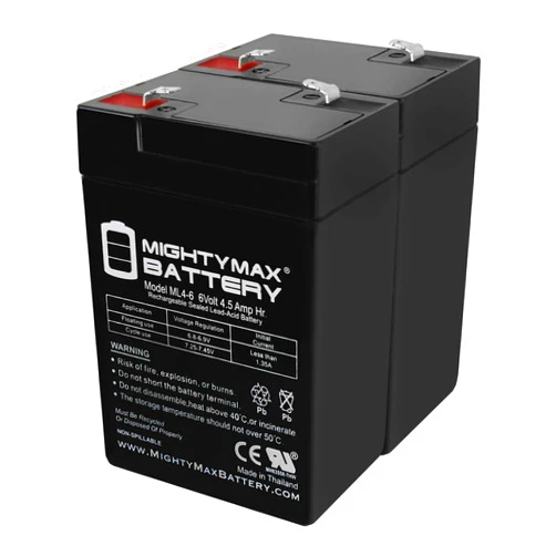 Mighty Max Battery ML4-6 - 6V 4.5AH Lithonia ELB06042 SLA Replacement Battery - 2 Pack