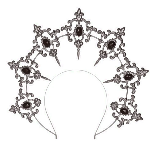L'VOW Vintage Saint Halo Crown and Tiara Headband Baroque Goddess Crown Headpiece Bridal Hair Accessories Costume