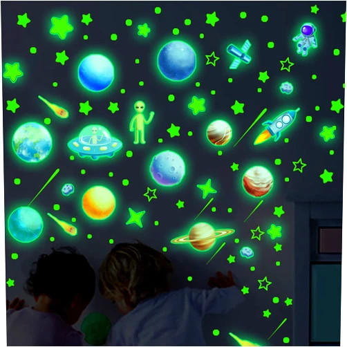 Ovelur Glow in The Dark Stickers for Ceiling, Wall Stickers-Realistic Astronaut Shining Decoration, Glowing in The Dark Ceiling Decors for Kids, Boys, Girls Bedroom