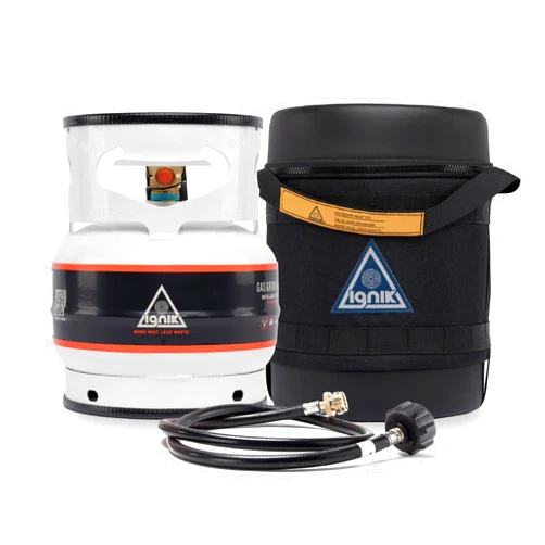 Ignik Refillable Gas Growler Deluxe 3.8-Pound Propane Tank with Carry Case and Adapter Hose