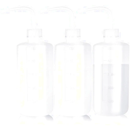Melphoe Tattoo Wash Bottle Squeeze 3Pcs 500ml Squirt Bottle Succulent Watering Can, Safety Rinse Bottle, Plastic Squeeze Medical Lab Washing Bottle, Tattoo Supplies, Lash Water Bottle, White