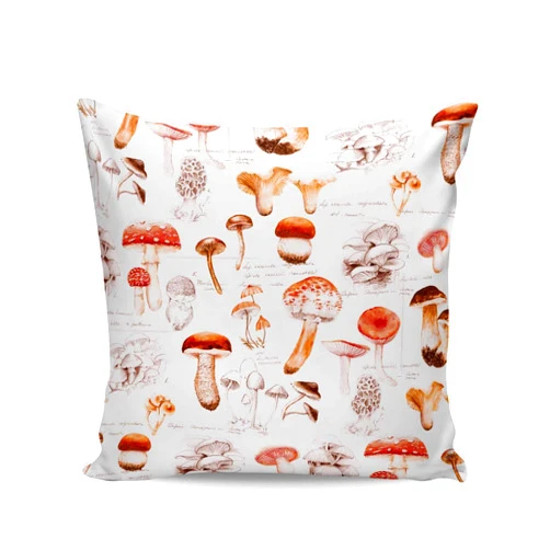 YOKOU Throw Pillow Cover Cushion Covers, Autumn Mushrooms Retro Pastoral Brown Soft Square Short Plush Pillowcase for Sofa Bed Chair Home Decor, Set of 1 16