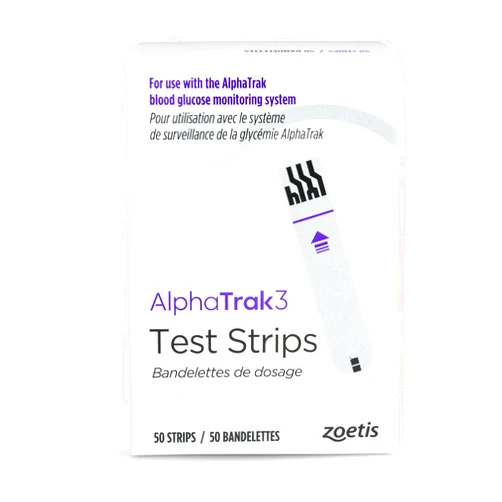 AlphaTrak 3 Test Strips for Use with AT3 Blood Glucose Monitoring System for Cats, Dogs, and Horses, 50 Count