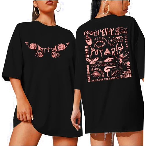 LOTUCY Butterflies Graphic Shirts Album Singer Merch for Women Alternative Pop Music Tshirt Music Concert Fan Tee Tops