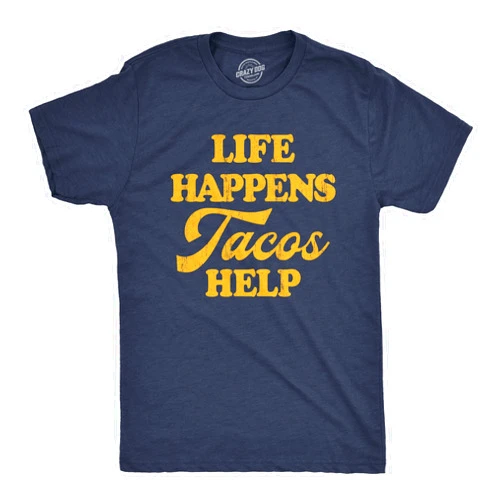 Crazy Dog T-Shirts Crazy Dog Mens Funny Taco T Shirts Adult Humor Mexican Food Tees for Guys