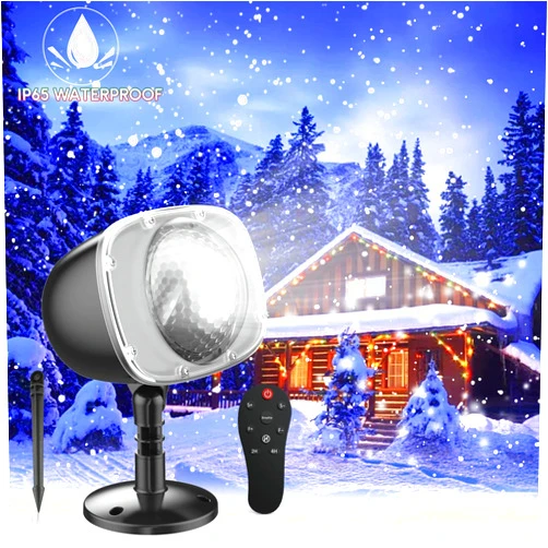ARGIGU Snowfall Christmas Light Projector, Indoor Outdoor Holiday Projector Lights with Remote Control, Rotating Snow Falling Projector Lamp for Halloween Xmas Wedding Garden Landscape Decorative(Snow Spots)