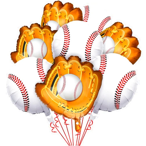 Skylety 8 Pieces Baseball Balloons Baseball Glove Balloons 18 Inch Sports Balloons Baseball Themed Party Supplies Decorations for Baseball Birthdays Party(Baseball/Baseball Glove Balloons)