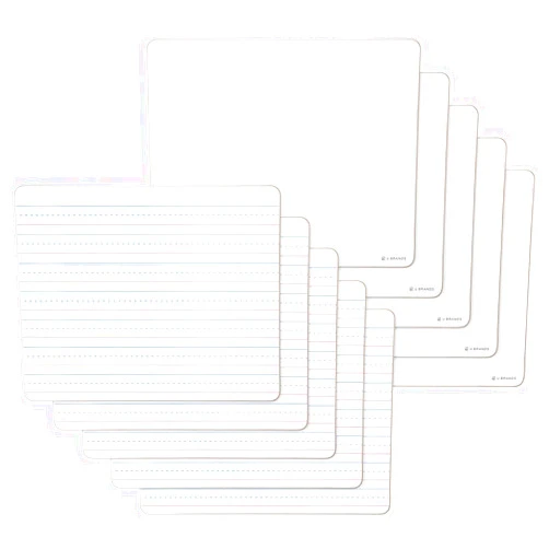 U Brands Dry Erase Lap Boards, Double Sided, Ruled and Plain, 9 x 12 Inches, 10-Pack (483U00-01)