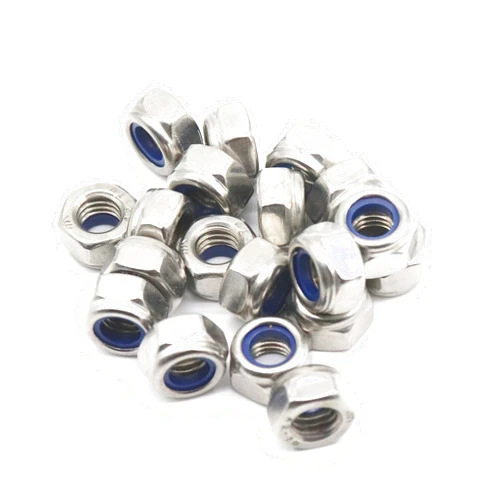 binifiMux 20Pcs M8 x 1.25mm Lock Nuts, 304 Stainless Steel Self-Lock Nylon Inserted 8mm Lock Nuts, M8 Nylock Nuts, 8mm Locking Nuts for Automative, Bike, Machine