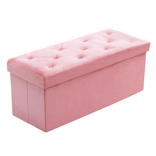 BRIAN & DANY 43 inch Ottoman with Storage, Velvet Storage Bench, Folding Ottoman for Bedroom and Living Room 43
