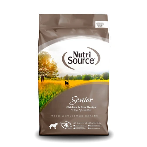 NutriSource Dry Dog Food for Seniors, Chicken and Rice, 26LB