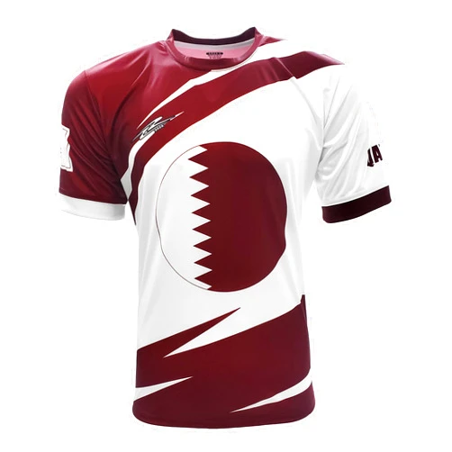 Arza Sports Men's Qatar Fan Jersey Design Color Burgundy/White