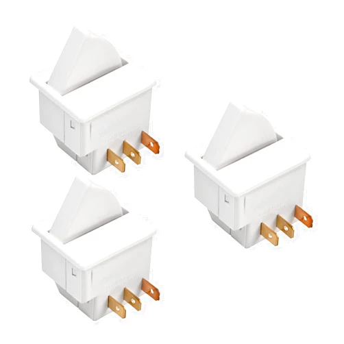 Heyiarbeit Refrigerator Door Light Switch 3Pin Universal Replacement LTK-17 Momentary Fridge Switch NC AC 250V 0.5A for Most Refrigerators Freezer White 3Pcs