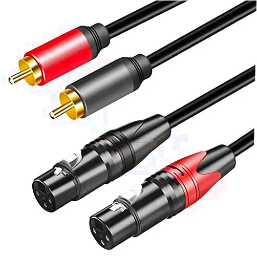 Belipro Dual Female XLR to RCA Cable 50Ft, Heavy Duty 2 XLR Female to 2 RCA Male HiFi Stereo Audio Connection Cable.……