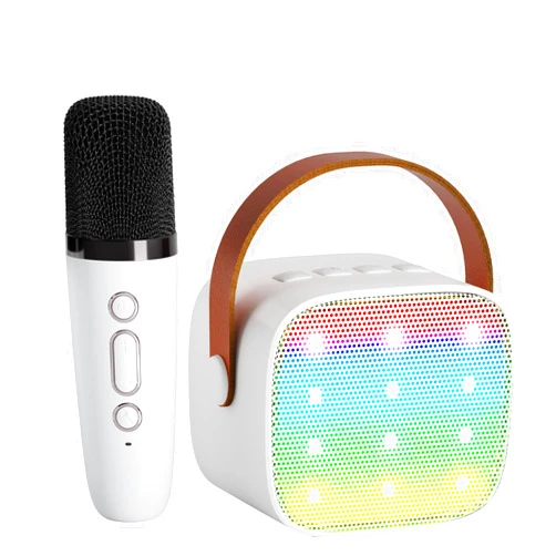 YLL Mini Karaoke Machine for Kids, Portable Bluetooth Speaker with Wireless Microphone for Kids, Toys Birthday Gifts for Boys 4, 5, 6, 7, 8, 9, 10+ Year Old (White)