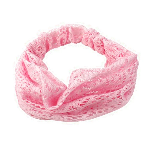 ReFaxi Elegant Women Pink Bandanas Lace Headwrap Headband Girls' Hair Accessory Gift