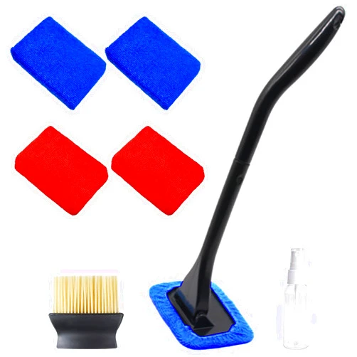 STEVE YIWU Windshield Cleaning Tool Car Window Cleaner Auto Interior Detailing Brush with Pivoting Head&Detachable Handle,Wide-Application Car Cleaning Tool Set Accessories