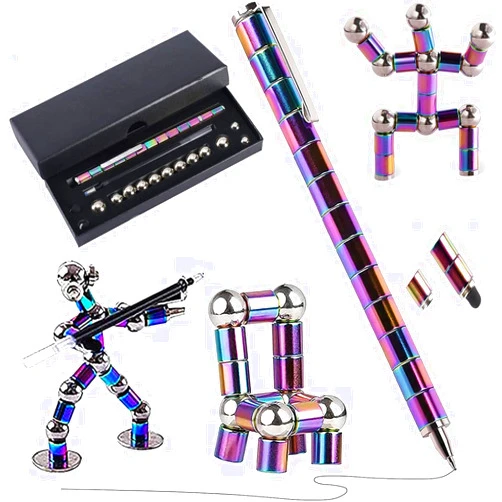 BIECHOUWO Toy Pen, Decompression Magnetic Metal Pen, Multifunctional Writing Magnet Ballpoint Pen for Kids or Friends