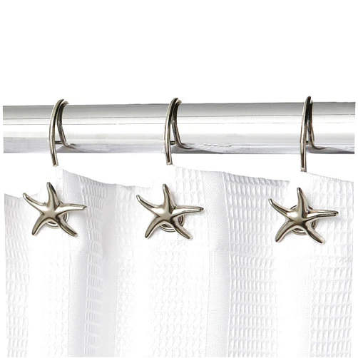 Hermosa Collection Decorative Star Fish Chrome Shower Curtain Hooks - Upgrade Your Bathroom Style and Stop Being Embarassed!