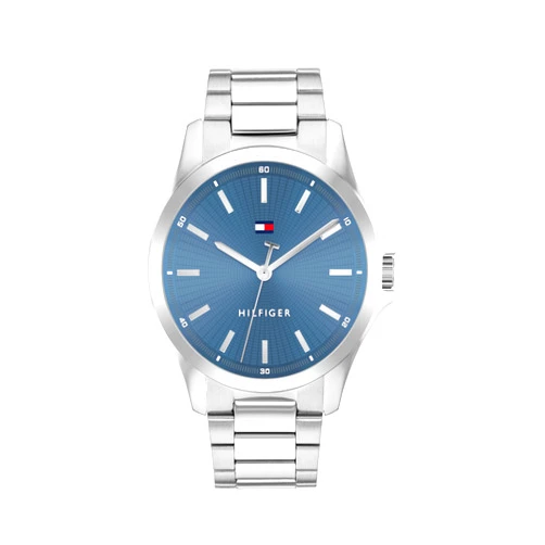 Tommy Hilfiger Men's 3H Quartz Watch, Stainless Steel Bracelet, Water Resistant 3 ATM, Modern and Stylish Timepiece, Gift for Him, 42mm