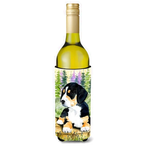 Caroline's Treasures SS8132LITERK Entlebucher Mountain Dog Wine Bottle Hugger Bottle Cooler Sleeve Hugger Machine Washable Collapsible Insulator Beverage Insulated Holder