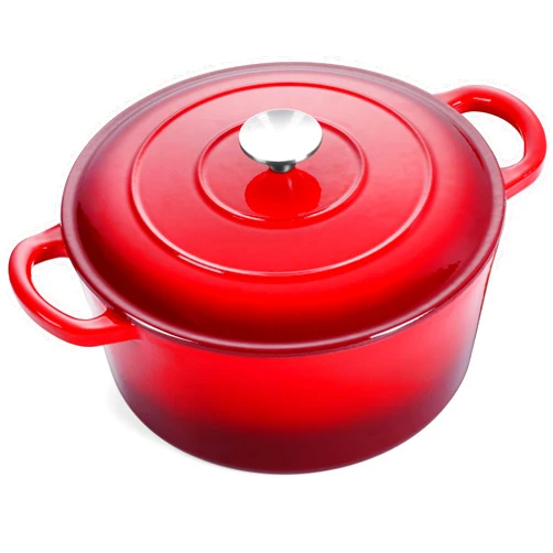 E-far 7QT Enameled Dutch Oven, Cast Iron Dutch Oven Pot with Lid for Cooking/Bread Baking/Braising/Roasting/Stewing, Heavy Duty Round Nonstick Cookware Safe for Induction & Oven - Red