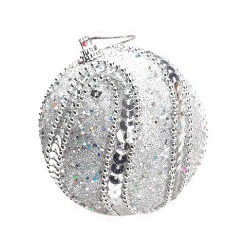 Konxxtt Christmas Rhinestone Glitter Baubles Balls Xmas Tree Ornament Decoration Create A Festive Atmosphere Party Supplies(Silver,F)