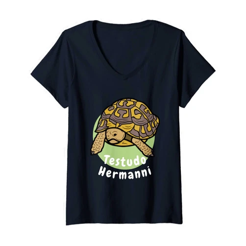 Tortoise Lover Tees Testudo Hermanni – Hermann’s Tortoise Scientific Name V-Neck T-Shirt