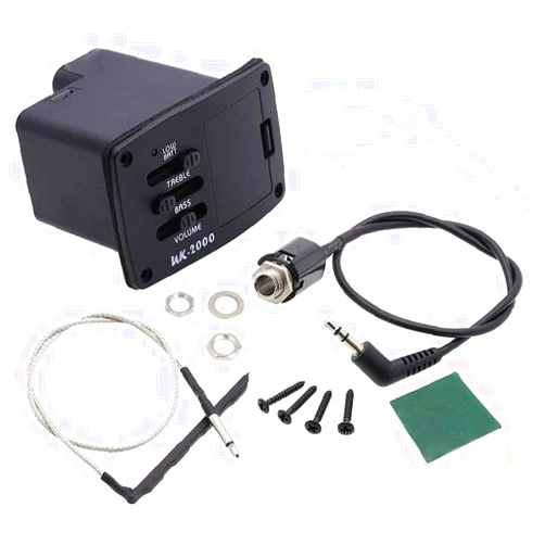Jiayouy UK-2000 2-Band EQ Equalizer Ukulele Piezo Pickup Preamp Tuner System 1 Set