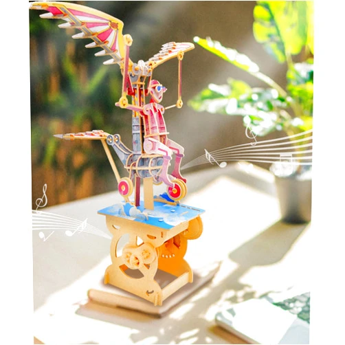Ilo iló 3D Puzzles for Adults, DIY Mechanical Wooden Puzzle Model Kit for Adults & Teens, Building Sets for Kids 14+, Music Box Not Included, STEM Toys Brainteaser, Unique Gift, Decor, Flying Dreamer