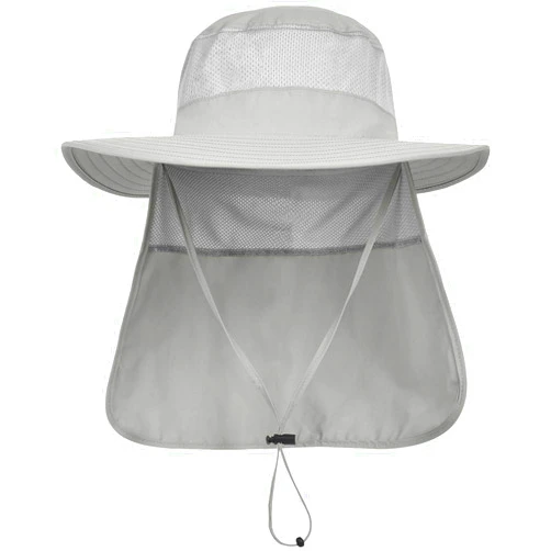 LCZTN Mens UPF 50+ Sun Protection Safari Cap Wide Brim Fishing Hiking Hat with Neck Flap for Garden Work
