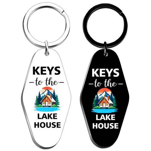 MigPio 2PCS Keys To The Lake House Keychain Funny Lake House Decor Lakehouse Gifts New Lakehouse Gifts