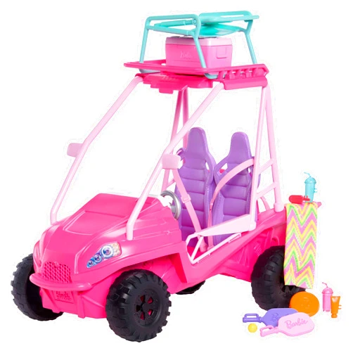 Barbie Mysteries: Beach Detectives Playset with Beach Buggy Toy Car & 10+ Accessories, Including Chair & Towel