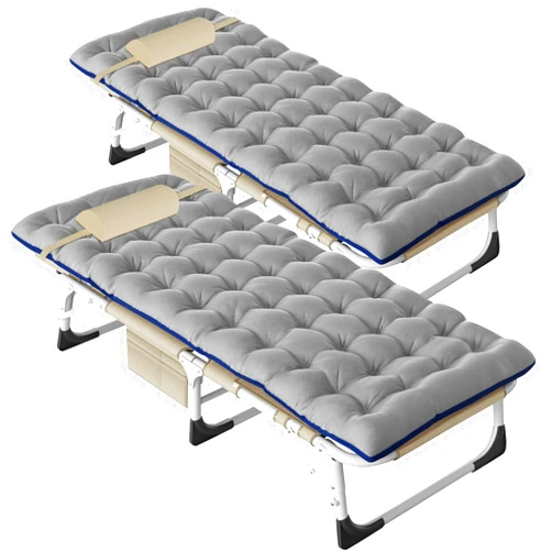 DoCred Folding Camping Cots for Adults, 2 Pack Heavy Duty Cot with Mat & Face Arm Hole, Portable Sleeping Bed for Camp Office Use Outdoor Cot Bed for Traveling