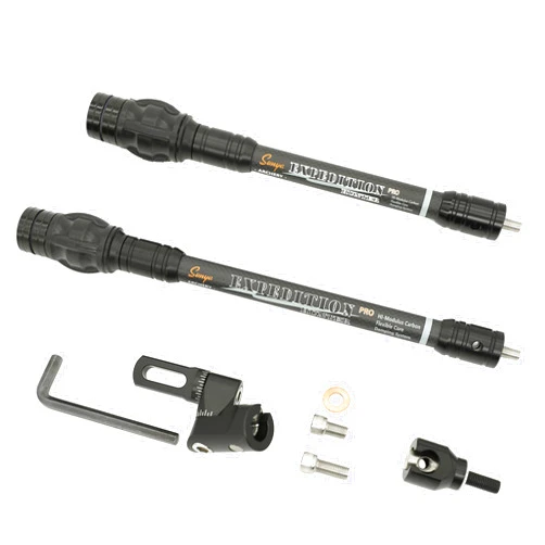 SUNYA Archery Bow Stabilizer for Compound Bow, Carbon Fiber Body Flexible Core, Damping System and Weights Kit, 8