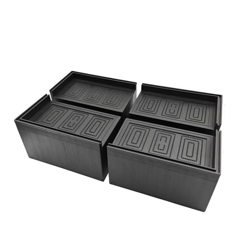 JONHWI Oversized Bed Risers, King Furniture Risers, 3 inch Raise Blocks for Bed Couch Desk Sofa Table Lifts, Furniture Legs Lifters Support up to 6000 Lbs (Black, 4 Pack Set)