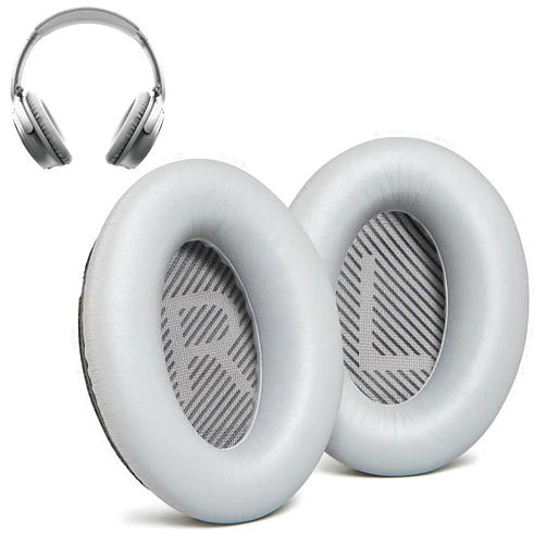 AHG Accessory House Global AHG qc35 Replacement Ear Pads Cushions Compatible with Bose QuietComfort 35 II/Bose QC35 Noise Cancelling Headphones (Grey) - Premium Protein Leather Extra Thick High-Density Foam & Durable