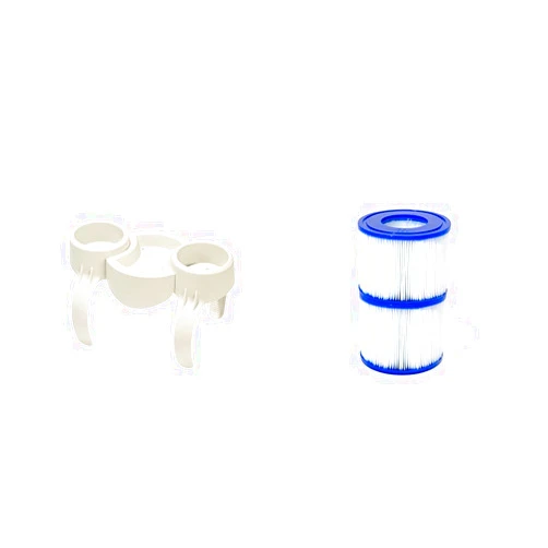 Bestway SaluSpa Inflatable Spa Drink Holder Tray | 1 Caddy Holds 2 Drinks & SaluSpa Filter Cartridge (VI) 2-Pack | Compatible with All SaluSpa Inflatable Hot Tub and Spa Models