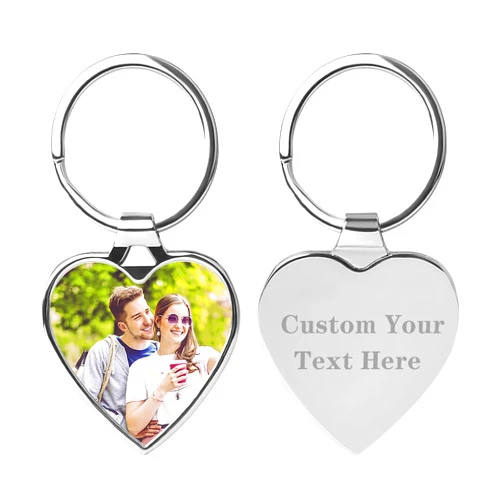HYPERFOLD Double Side Custom Keychain with Picture Personalized Engraving Photo Text Customized Gifts for Men Women