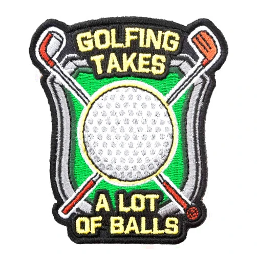 PatchStop Golf Clubs Ball Iron On Patches for Clothing Jeans - 2.75x3in Small DIY Sew On Patch for Jackets Bags - Embroidered Decorative Fitness Patches