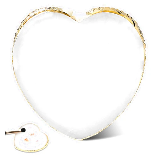 Hariendny Gold Edge Nail Holder Display Board, Resin Nail Art Palette, Heart Shaped Color Nail Mixing Palette, Nail Polish Palette, Nail Art Painting Mixed Color Palettes, Nail Pallet for Nail Art