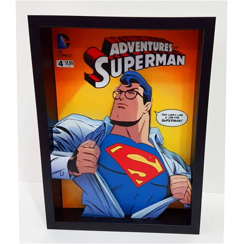 Ciraco Framers Superman Picture Framed 3D Art Clark Kent DC Comic Super Hero