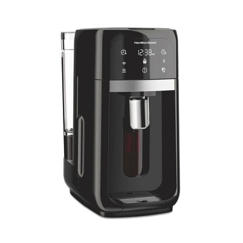 Hamilton Beach One Press Programmable Dispensing Drip Coffee Maker with 14 Cup Internal Brew Pot, Removable Water Reservoir, Black Next Gen (47601)