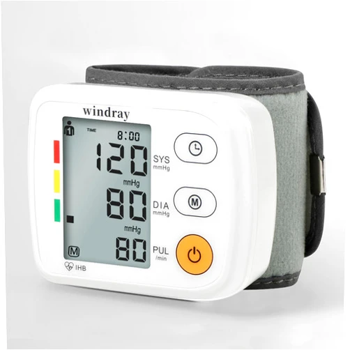 WINDRAY Wrist Blood Pressure Monitors Windray Automatic Digital BP Machine Accurate - Adjustable Cuff,Portable LCD Display 120 * 2 Readings Memory Function