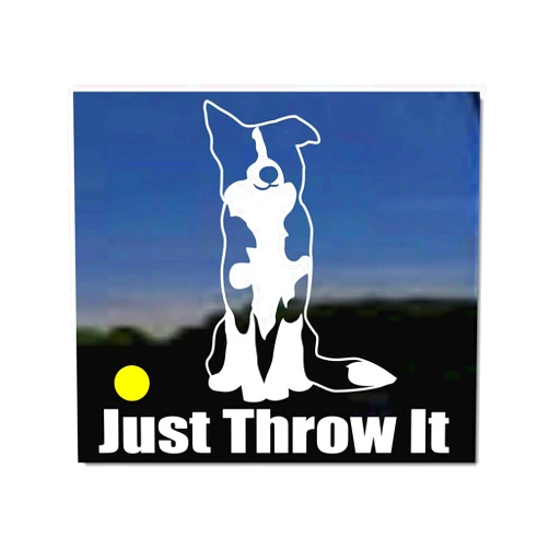 NickerStickers JUST Throw IT | Border Collie Dog Vinyl Decal by NickerStickers®