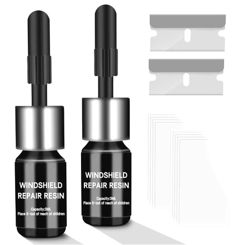 WITIFIG Glass Repair Kit, Car Windshield Crack Repair Resin Kit, Easy to Use Automotive Glass Nano Repair Fluid, Scratch Chip Cracks Repair Kit(2 Pack)