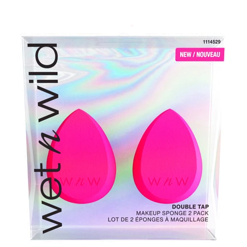 wet n wild Double Tap Makeup Sponge Set, Foundation Blending Beauty Sponge Flawless for Liquid, Cream, and Powder Dry and Wet Blender Make Up Use Vegan, Cruelty Free
