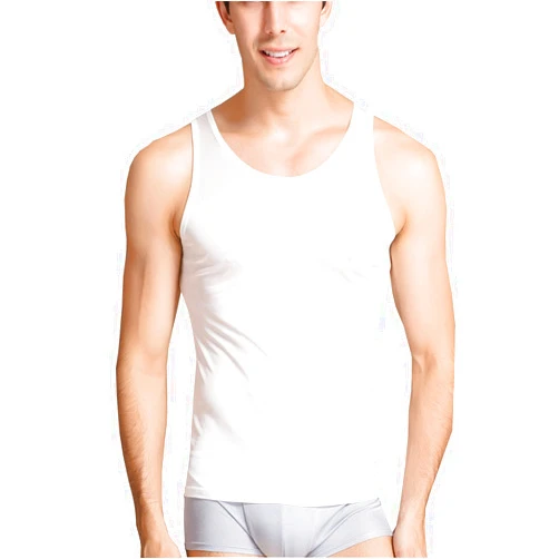METWAY Men's Silk Tank Tops Sleeveless Pure Silk Undershirt Super Absorbent and Breathable Classic A Shirts
