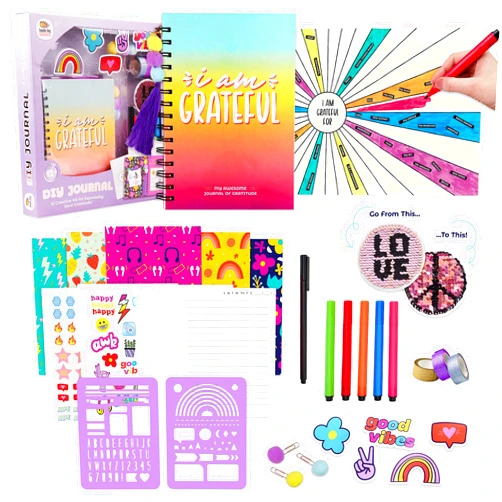 DOODLE HOG DIY Journal Kit for Girls-Journal for Girls, Teens, Tween-Gifts for Teen Girls 8-14 Years Old-Cool Birthday Gifts for Girls-Stationery Set, Scrapbook & Diary Supplies Set, Journaling Art Crafts Kit