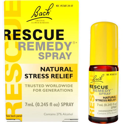 RESCUE Bach RESCUE REMEDY Spray 7mL, Natural Stress Relief, Homeopathic Flower Essence, Vegan, Gluten and Sugar-Free, Non-Habit Forming
